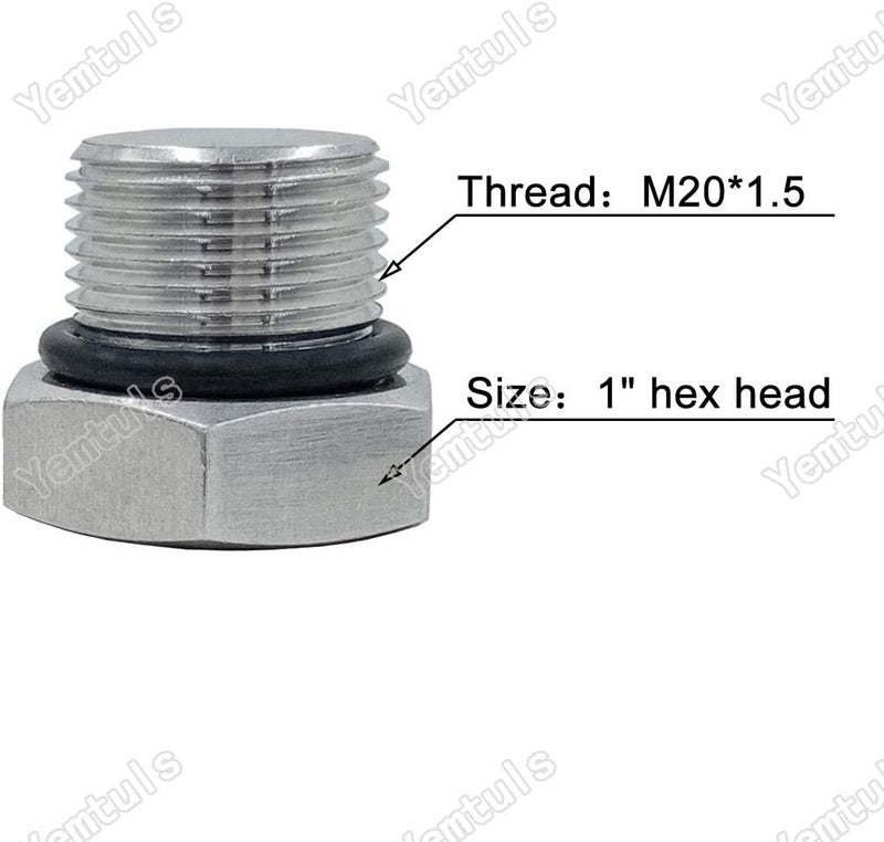 Yemtuls Male M20-1.5 Plug Design for Plug the Hole When You Uninstall Oil Level Sensor Fit with All GM LS Series Engines 1997-2014, Pack of 2 - Image 2